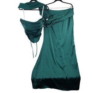 NWT Azazie Sorrel Emerald Green Corset Dress With Detachable Sleeves Size A12